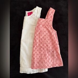 Lilly Pulitzer White and Pink Eyelet Tank Tops